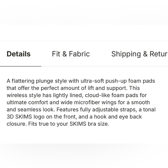 SKIMS NWT Wireless Form Push-Up Plunge Bra Ochre Nude Size 34D Adjustable - Picture 4 of 16